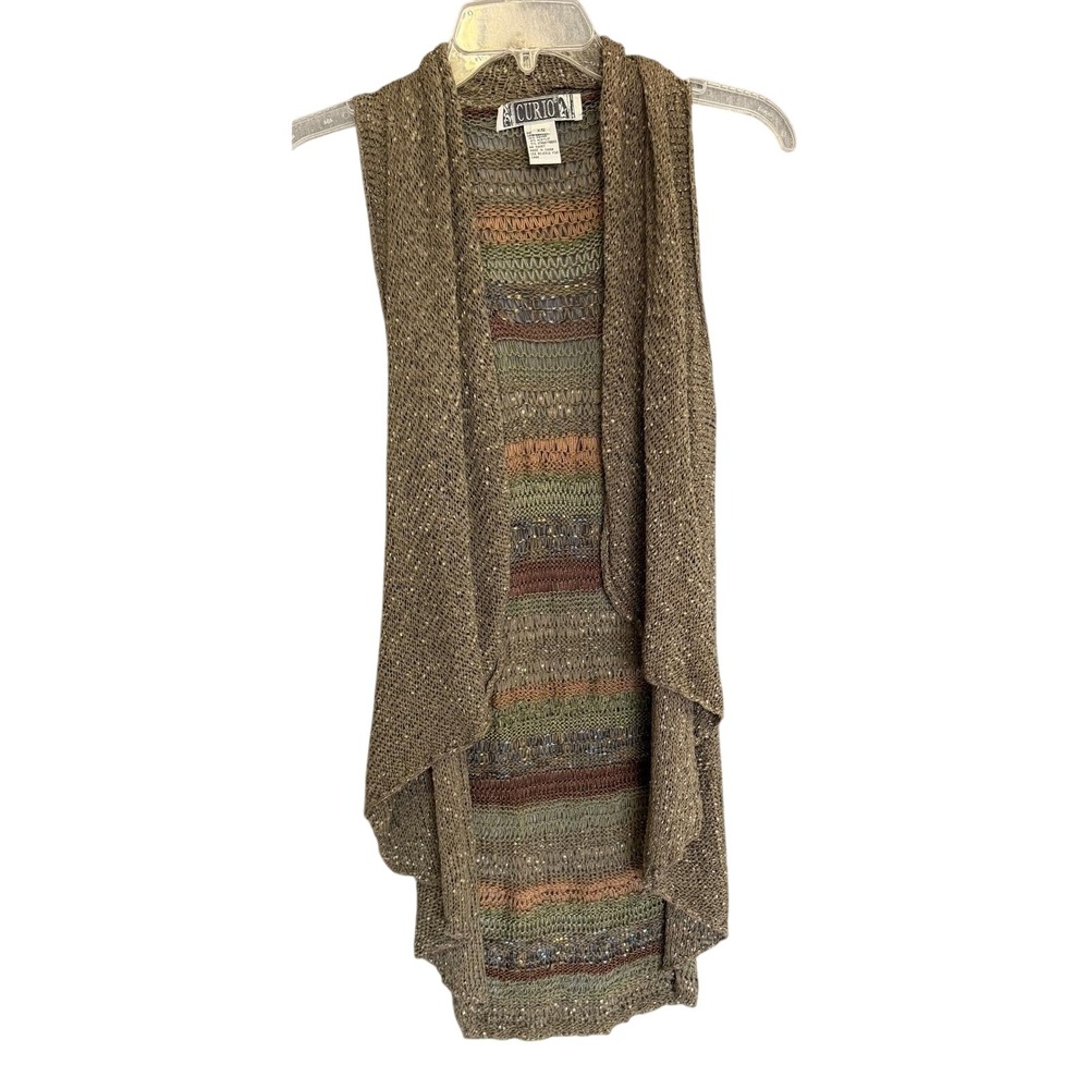 Vintage Curio Festival Hippie 90's Vest Boho Costal Grandmother Draped Cardigan